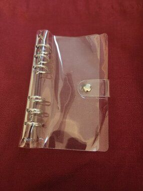 A5 6 ring case/ cover transparent silver rings